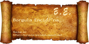 Borgula Enciána névjegykártya